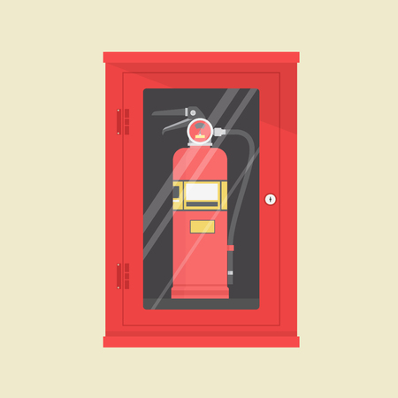 Fire Extinguisher Cabinet Vector Illustrationのイラスト素材
