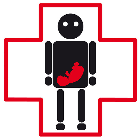 Human silhouette medical icon of pregnancyのイラスト素材