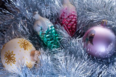 Christmas decorations into soft materialの写真素材