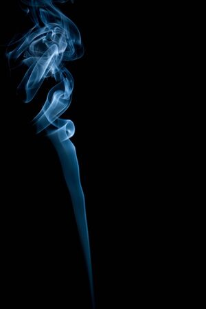 Smoke isolated on black backgroundの写真素材