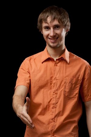 Man giving hand for shakeの写真素材