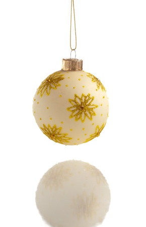 Christmas ball isolated on white backgrounsの写真素材