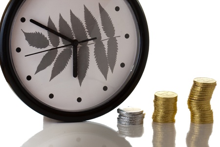 Euro coin on white background macro close upの写真素材