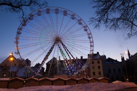 Ferris wheel in Riga Latviaのeditorial素材