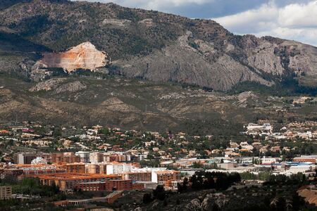 City in Spain near rockの写真素材