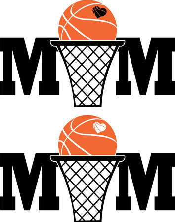 Basketball Mom, Basketball Clipart, Basketball Cut Filesのイラスト素材