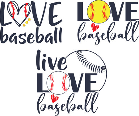 Love Baseball, Softball Silhouette, Baseball Clip Artのイラスト素材