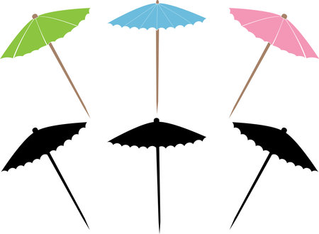 Cocktail Umbrella, Drink Umbrella, Summertimeのイラスト素材