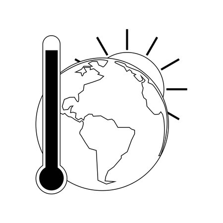 thin line global warming icon on white backgroundのイラスト素材