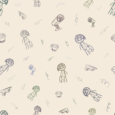 Seamless texture of the robber and video camerasのイラスト素材