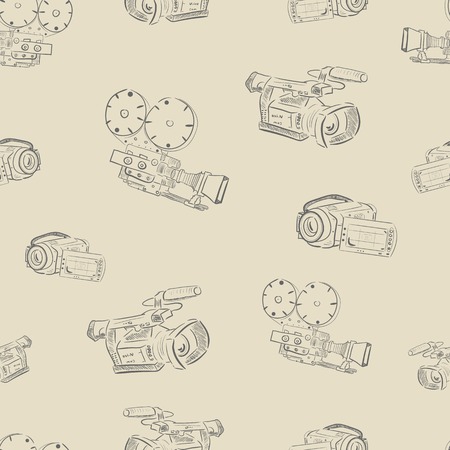 Seamless texture of video cameras のイラスト素材