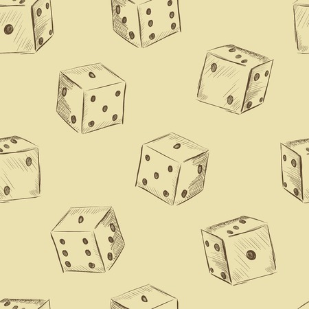 Dice a vintage seamless texture on a light backgroundのイラスト素材