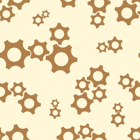 Brown gears on a light background seamless textureのイラスト素材