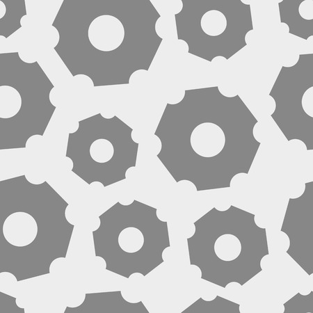 Grey Abstract gears on a light background seamless textureのイラスト素材