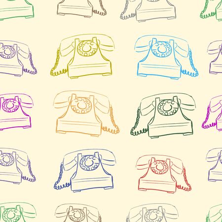 Color contours of ancient phones seamless textureのイラスト素材