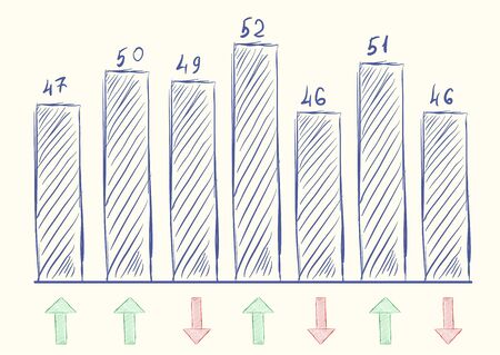 The sketch of the schedule with figures and shootersのイラスト素材