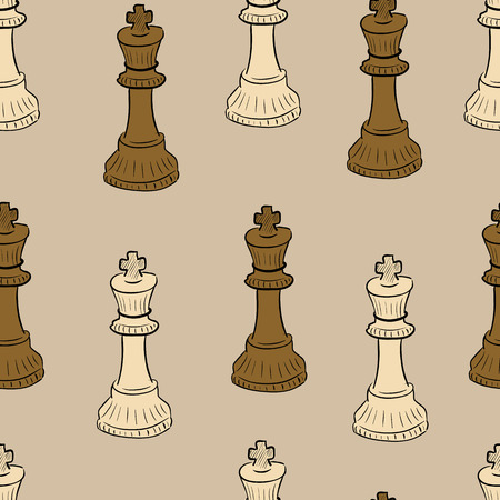 Seamless chess figure of king dark and lightのイラスト素材