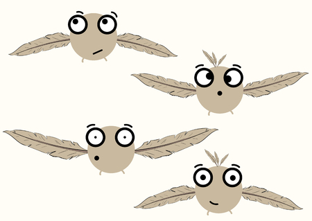 Clipart with the flying monsters from feathersのイラスト素材
