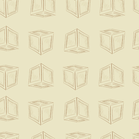 Seamless texture with contour of boxes on a light backgroundのイラスト素材