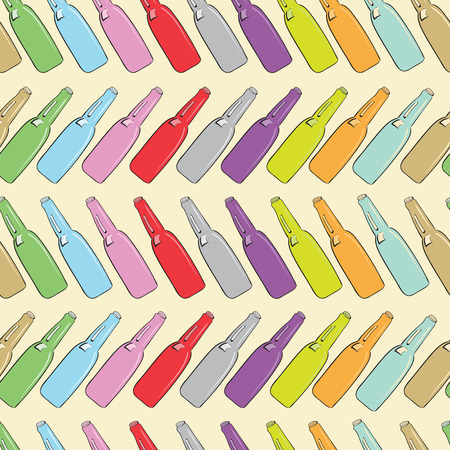 Seamless texture with color ranks of bottlesのイラスト素材
