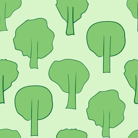 Seamless texture with green trees with green trunksのイラスト素材
