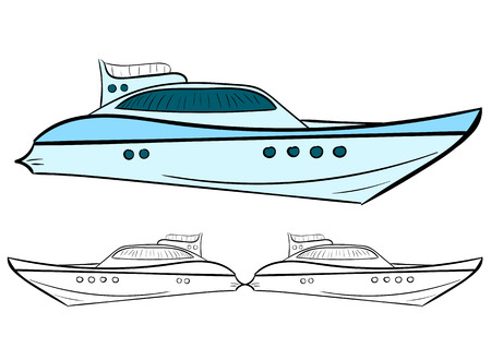 Clipart with the color yacht and a black contourのイラスト素材