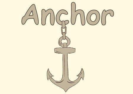 The sketch of a brown anchor on an inscriptionのイラスト素材