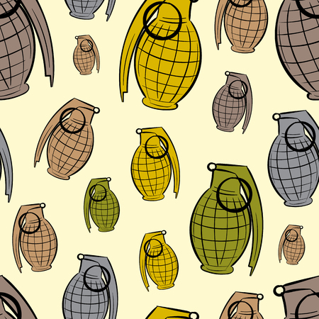 Seamless textures with multi-colored grenades on a light backgroundのイラスト素材