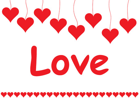 Conceptual illustration with love and signs of heartsのイラスト素材