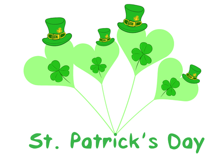 Illustration with balloons with symbolics of a St. Patrick's Dayのイラスト素材