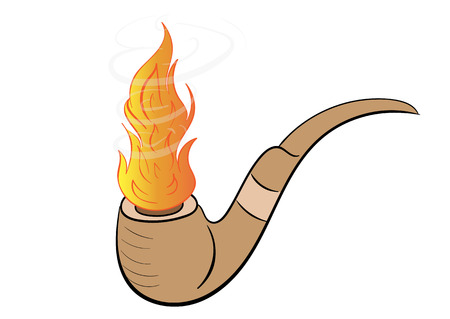 Tube for smoking and a bright pillar of fireのイラスト素材