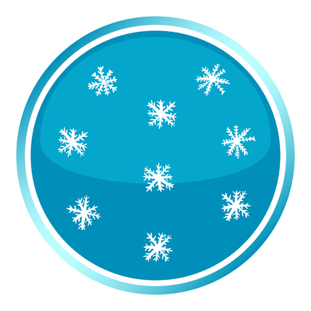 Blue icon with the flying snow of white colorのイラスト素材