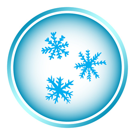Blue icon with the flying snow of blue colorのイラスト素材