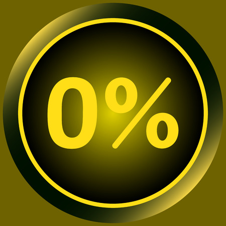 Icon with zero and a symbol of percentのイラスト素材