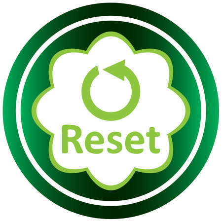 Green icon with a reset arrow symbolの写真素材