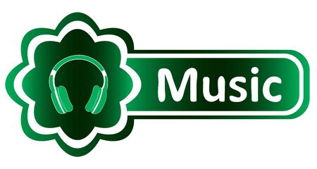 Double icon with a green gradient music earphonesのイラスト素材