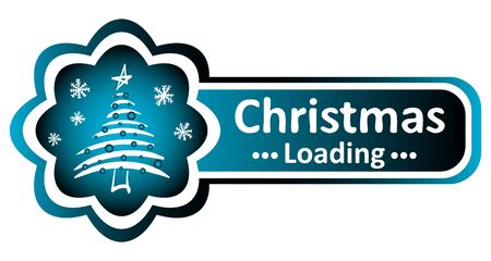 Illustration with a blue gradient and a festive Christmas treeのイラスト素材