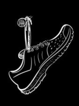 Sneaker on a nailのイラスト素材