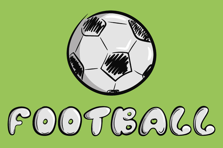 Inscription football and ballのイラスト素材