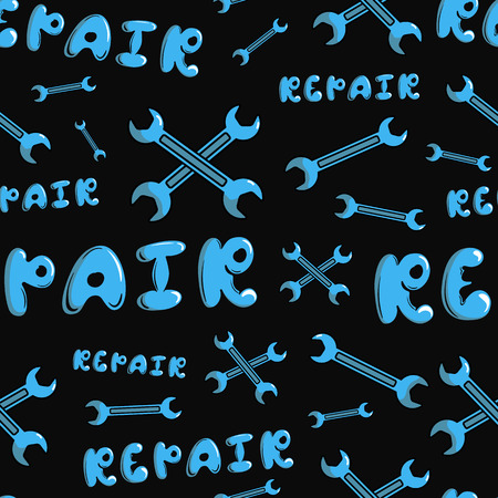 Seamless pattern black repairのイラスト素材