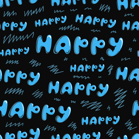 Seamless pattern happy blackのイラスト素材