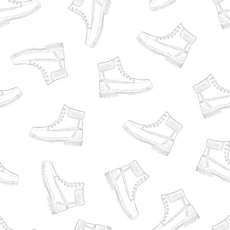 Contour of boot grey seamlessのイラスト素材