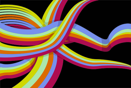 Each ribbon section is on its own layer, very easy to change color and stroke.のイラスト素材