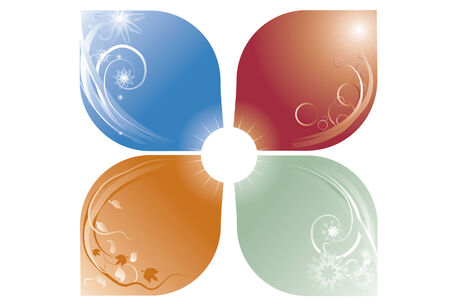 Simple, stylish design to represent the four seasonsのイラスト素材