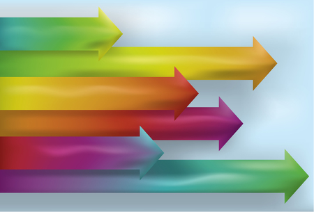 Note: Gradient Meshes are Used. A collection of 6 arrows created by use of a gradient mesh. Each arrow and the background on separate layers. のイラスト素材