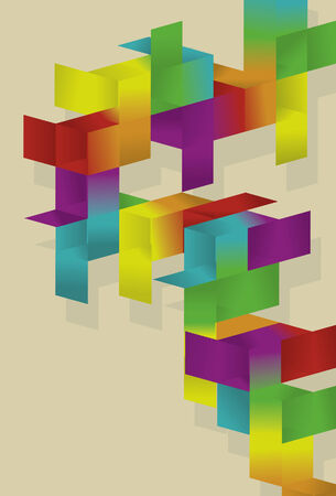 Background and box shapes are all on separate layers. Simple gradients are used for color. のイラスト素材