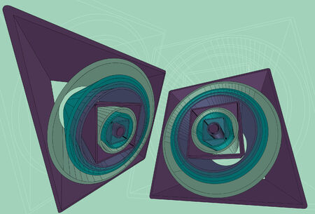 Both graphic elements are separated on different layers. Background outlines and fill are also on separate layers. のイラスト素材