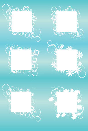 Each square and its elements are separated on their own layer. All shapes are intact and not cut or cropped.のイラスト素材