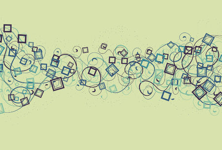 Spots, top squares, bottom squares, thin swirls and thick swirls are all on separate layers. のイラスト素材