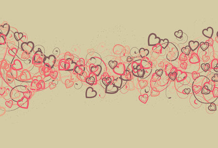 Spots, top hearts, bottom hearts, thin swirls and thick swirls are all on separate layersのイラスト素材